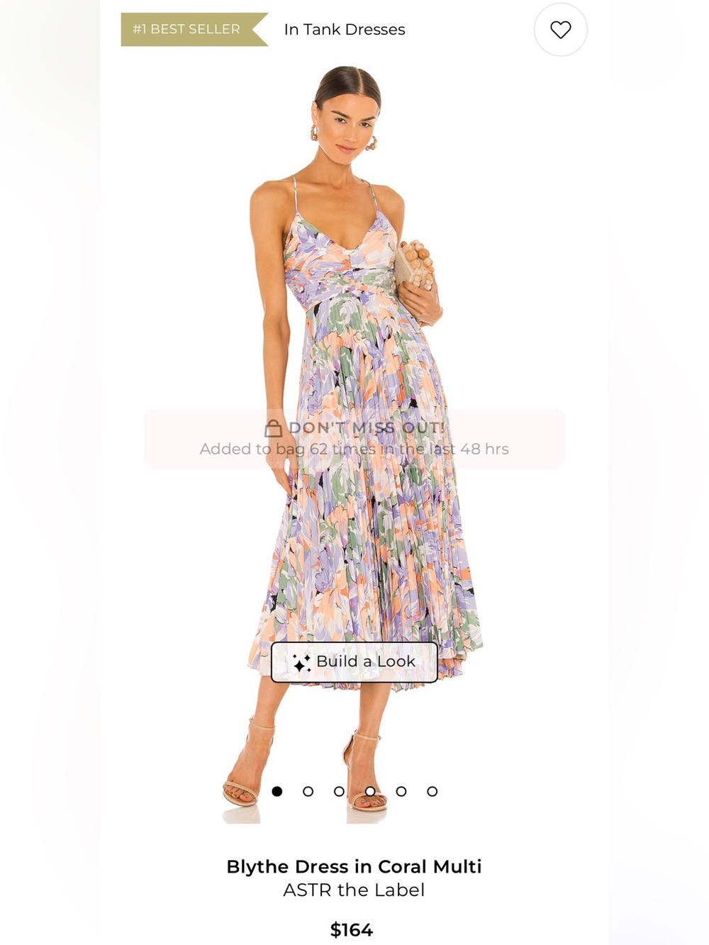 LIKE NEW!! Astr Blythe Coral Multi Floral Pleated Midi Dress